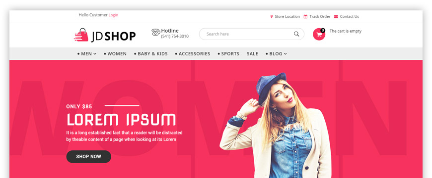 eCommerce Joomla template for fashion and beauty store