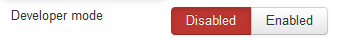 developer mode disabled