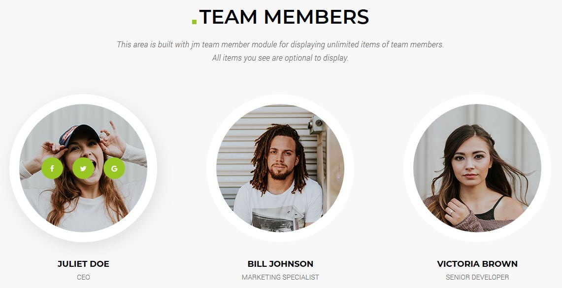 Team members simple Joomla module