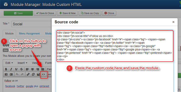 Custom Joomla HTML module