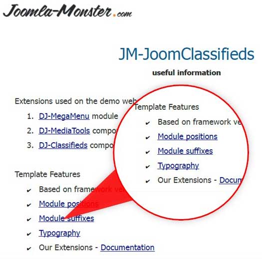 Joomla template manual