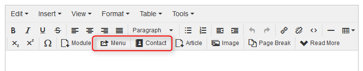 New buttons in TinyMCE Joomla 3.7 editor