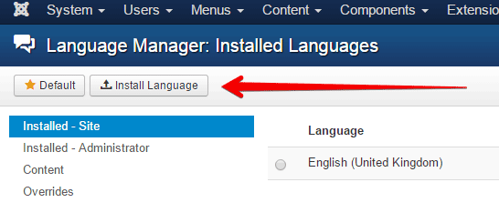 Language Manager interface