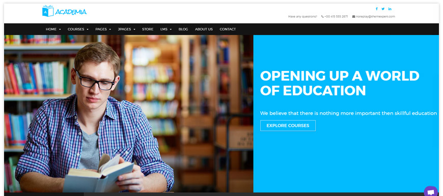 Academia - a stunning responsive educational Joomla template that fits perfectly for schools, colleges and language centers