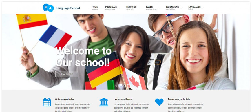 best school website template with Joomla CMS with WCAG ADA compliance