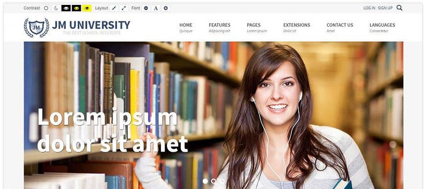JM University - a professional Joomla template for schools, and for a university website with WCAG compliance