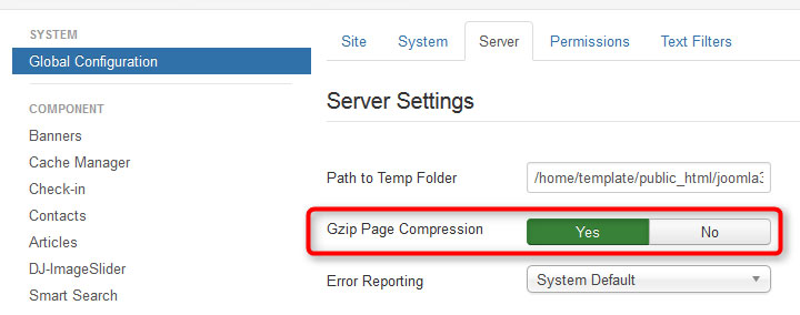 Enable GZIP compression