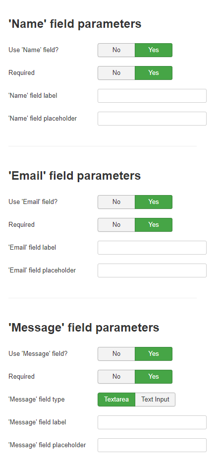 field parameters