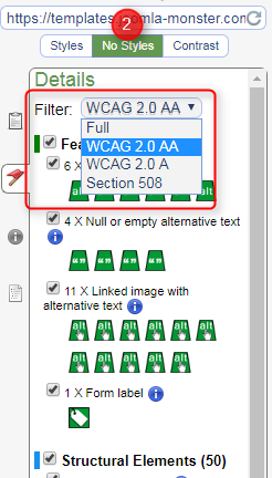 wcag styles errors 2