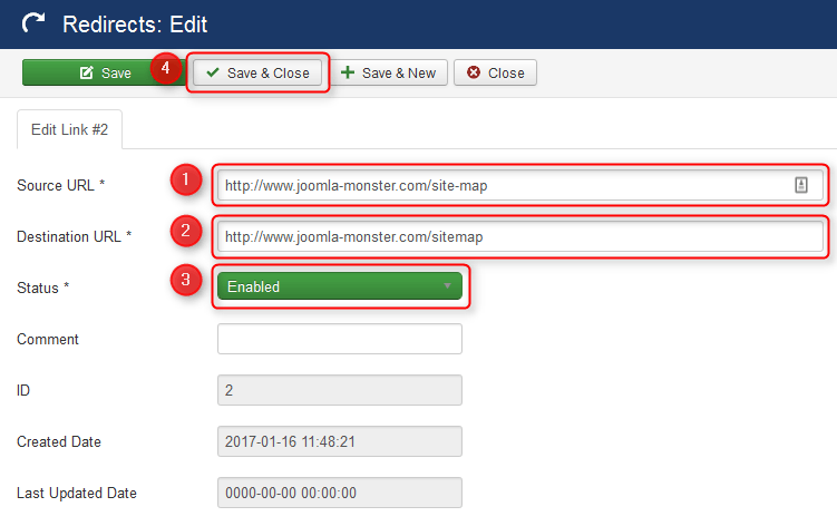 How to redirect an old page URL to a new page in Joomla?