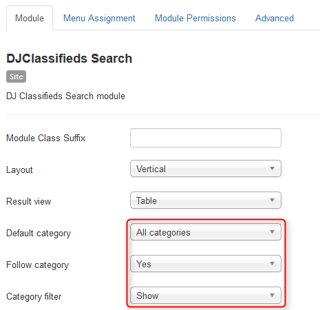 DJ-Classifieds Search Module