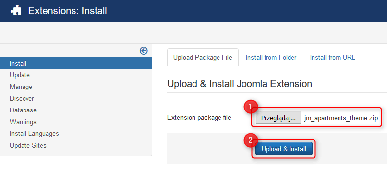Set up a theme for Joomla extensions