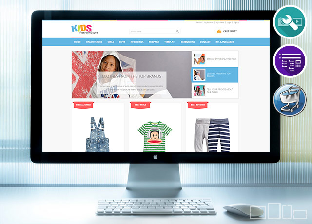 JM Kids Fashion Store - multipurpose Joomla 3 template with shopping cart