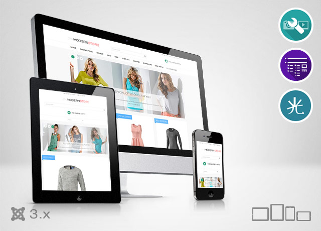 JM Modern HikaShop - multipurpose and responsive Joomla 3 template with shopping cart extension
