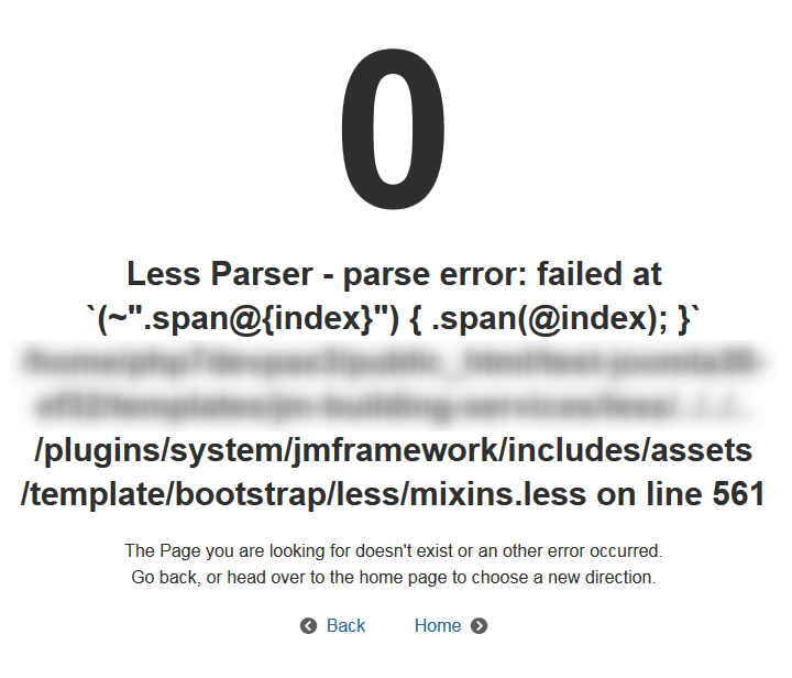 EF3 Framework LESS Parser Error
