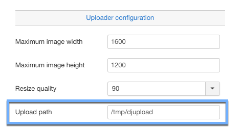 uploader configuration